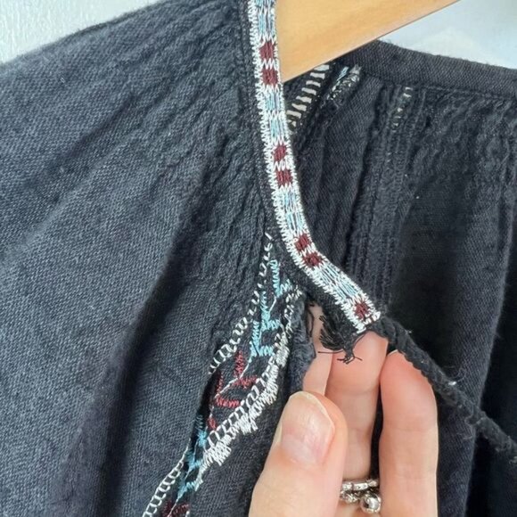 Free People All My Life Embroidered Shift Smocked Mini Dress Women’s Small - Picture 6 of 12